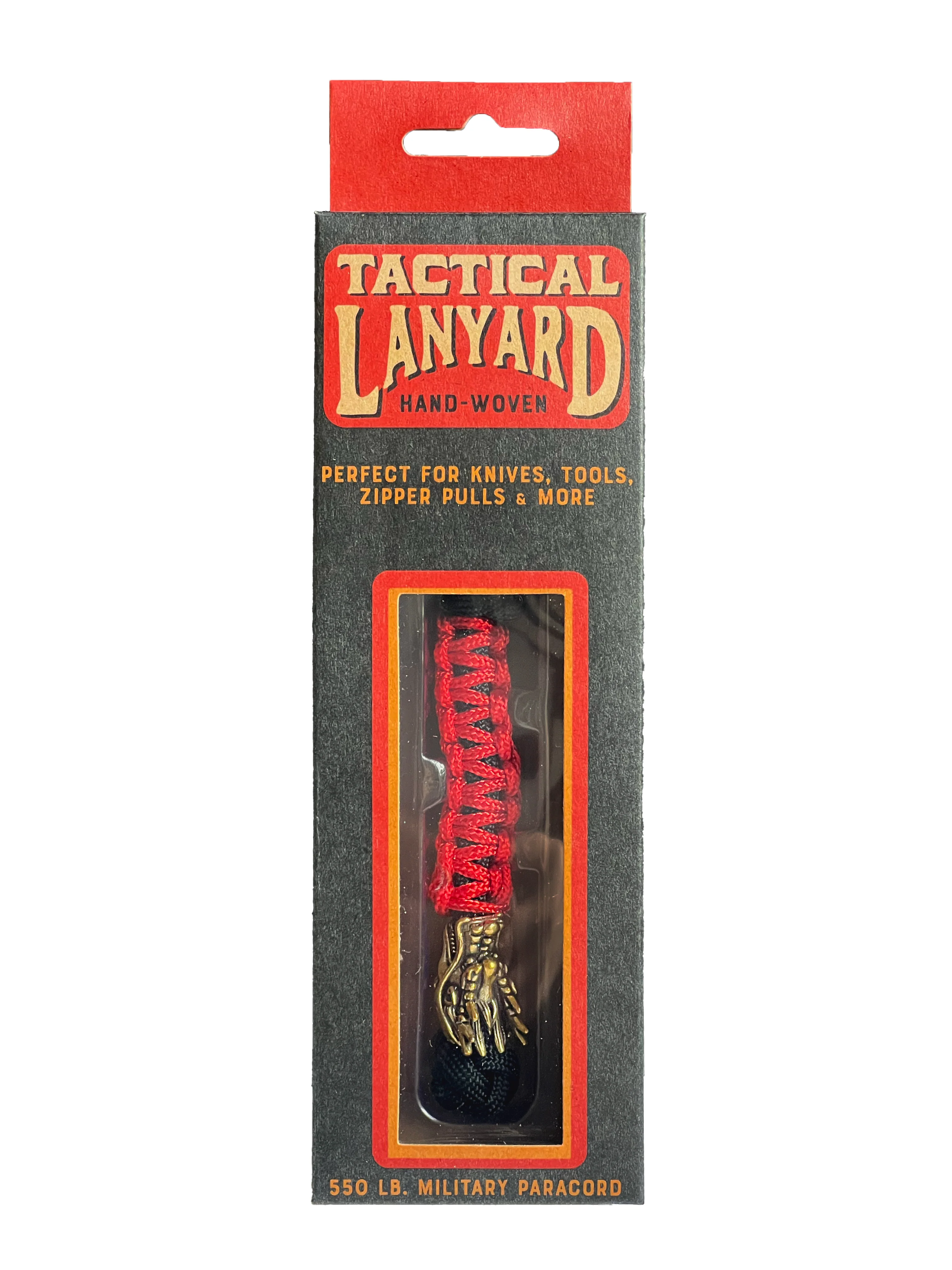 Red Paracord Lanyard w/ Brass Dragon Bead - Image 3